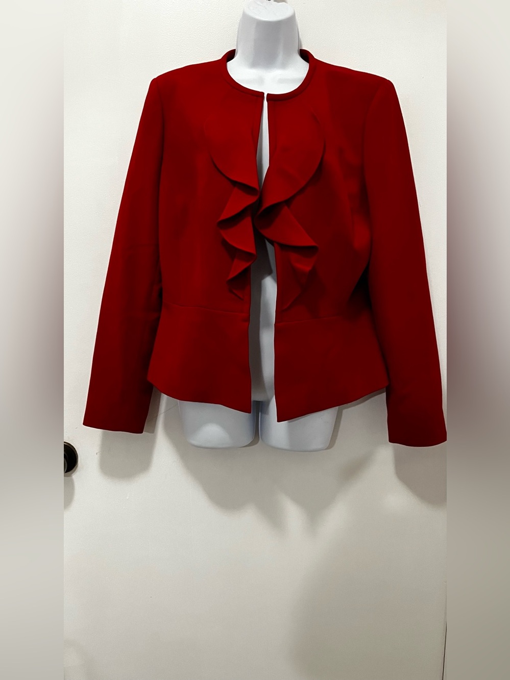Anne Klein Ruffle Open-Front Women's Jacket